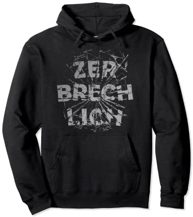Zerbrechlich Zart Vorsichtig behandeln zerbrochene Scheibe Pullover Hoodie