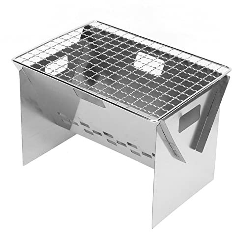 Barbecue Portable, Grille Barbecue, Barbecue à Charbon de Bois Pliant, Grille de Barbecue Pliante Extérieure Détachable Autour des évents pour Le Camping en Plein Air Barbecue Pliable