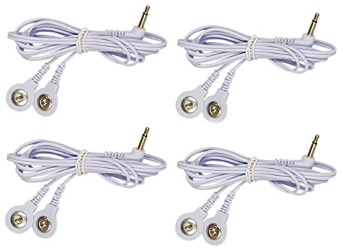 TENS-Drahtkabel, Elektroden-Kabel für Tens-Maschinen, 3,5 mm Stecker auf 3,5 mm Schnappverschluss, 4 Stück