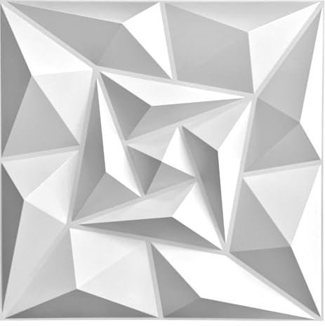 Eurodeco 12 pièces 3D Panneaux muraux & Plafond, 50cm x 50cm en Plastique PVC, Mur 3D, Plafond 3D, revêtement Mural, Salle de Jeux, 3m² - 1mm d'épaisseur