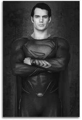 TeDe Henry Cavill Filmcharakter, Schwarz-Weiß, Kunst, Wohnzimmer, Schlafzimmer, Poster, Gemälde, dekoratives Gemälde, Druck, Leinwand, Wand, 20 x 30 cm, ungerahmt