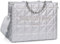 Chinllo Tragetasche für Damen, Tragegriff oben, Stachel-Geldbörse und Handtaschen mit Schultergurt, Silber-gesteppt, Small 10.7 IN