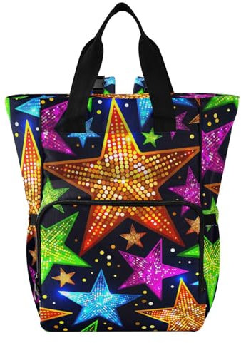 MCHIVER Wickeltasche mit Sternen, großes Fassungsvermögen, Babytaschen mit isolierten Taschen, Mutterschaftstasche für Babys, Jungen, Mädchen, Sterne