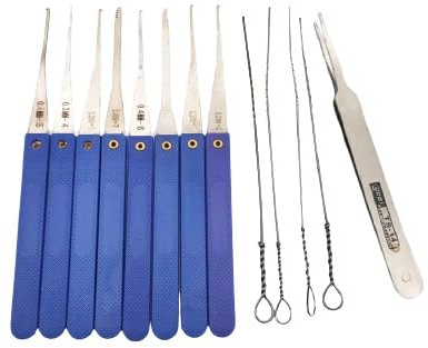 13 pcs Lock Picking Set Locksmith Hand Tools Strong Lock Pick Padlock Repair Tools Kit Door Opener Unlocking Tool Handle Combination Lock Hardware