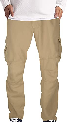 Outlet Store Clearance Prime Hose Herren Winter Taschen Outdoorhose Herren-Cargohose, entspannte Passform, Sporthose, Jogger-Jogginghose, Kordelzug, Outdoor-Hose mit Taschen (Yellow, XXXXL)