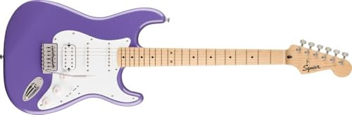 Squier by Fender Limited Edition Sonic® Stratocaster® E-Gitarre HSS, Ahorngriffbrett, weißes Schlagbrett, Ultraviolett