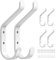 susswiff Coat Hooks for Hanging - 10KG (Max) Wall Hook with Screw, Heavy Duty Stainless Holder for Towel, Backpack, Hat, Sturdy Metal Hanger for Door and Wall, White, 6 Pack