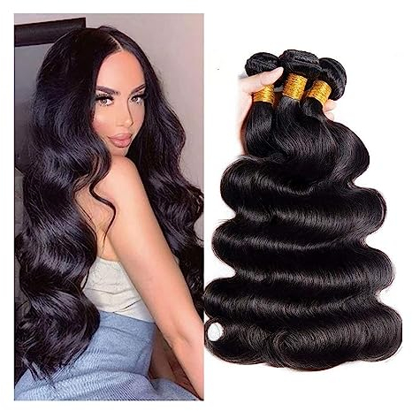 Human Hair Bundles Körper Welle Bundles Menschliches Haar Brasilianische Weben Natürliche Schwarz 1/3/4 Bundles Reines Haar Rohe Haar Extensions Haarverlängerungen(Size:20inches 1pc)