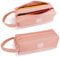Toptime Federmäppchen, Federmappe mit Großem Fassungsvermögen, Federtasche mit 2 Fächer für Mädchen Jungen Teenager, Oxford-Stoff Pencil Case mit Tragegriff Stiftetasche für Schule, Büro (Rosa)