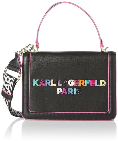KARL LAGERFELD Damen Simone Crossbody Cross-Body, Schwarz/Nieten