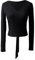 SHAIQGB Ballett Tanz Wickel Oberteile Frauen Mädchen Ballett Trikots Mantel Wrap Tops Langarm Ballett Tanz Gymnastik Overall Pullover Spitze-up Warm Up Cardigan(Black,S)