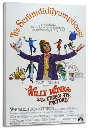 Filmserienposter Willy Wonka und die Schokoladenfabrik, Anime-Poster, Druck, Foto, Leinwand, Gemälde, Ölgemälde, Heimdekoration, Poster, 30 x 45 cm, Rahmenstil-1