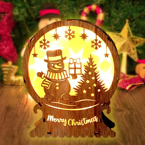 Shinybox Weihnachtstag Dekoration Lampe, 3D Weihnachtsdeko Laterne, Weihnachten LED Deko, Weihnachten Deko, Batteriebetrieben, Weihnachtsdekoration Innen Außen, Weihnachtstag Geschenke(A)