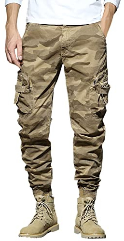 Cocila Prime Deals of The Day Prime Sale Mens Fashion Casual Loose Cotton Plus Size Pocket Lace Up Camouflage Pants Trousers Overall Stocking Sock Loose Cotton Trous Ladies Gift Sets Sale Clearance