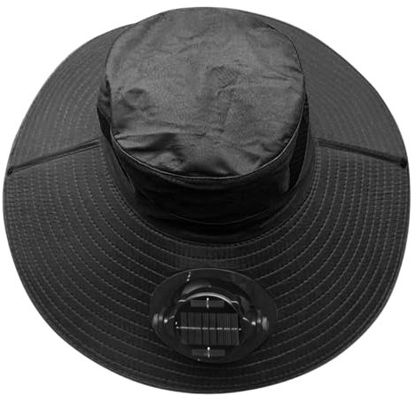 Wide Brim Solar Fan Outdoor Fishing Hat, Hut Mit Solar-Fan, Solarventilator Mit Breiter Krempe, Outdoor Solar Sonnenenergie Hut Kappe, UV-Schutzhut Für Den Außenbereich, UV-Sonnenschutz