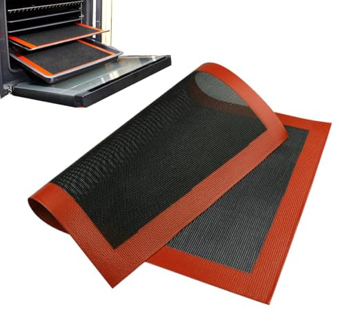Tapis de cuisson en fibre de verre – de cuisson en silicone antiadhésive, tapis de cuisson anti-adhésif | Tapis de four réutilisable, tapis de cuisson en silicone antiadhésif