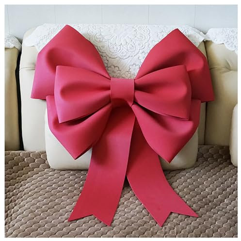 BrightGlow Fiocco grande rosso gigante fatto a mano, Fiocco decorativo per feste, matrimoni, decorazioni per Natale, matrimonio, rosso, 50 cm