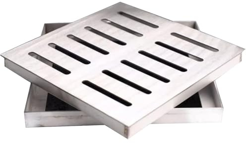 Outdoor Sewer Cover Sewer Grate,Stainless Steel Grid Cover, Garage Floor Drain Strainer for Patio, Driveway, Swimming Pool, Garden Shower Outdoor Drain Diverter(400x400x30mm)