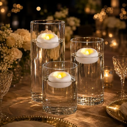 12 Stück 5,1 cm LED schwimmende Kerzen, 180 Stunden Schwimmkerzen für Pool, geeignet für romantische Hochzeitsmittelstücke/Badezimmer/Pool/Brunnen