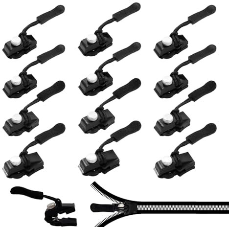 Reißverschluss Reparatur Set, 12 Stück Fix-Reißverschlusszieher, Reisverschlußzipper Reissverschluss Reparatur Set, Ersatz Zipper für Reißverschluss Repair Kit