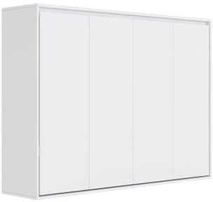 Schrankbett SMARTBett160x200 Horizontal (M2 55 cm Tiefe) Weiss