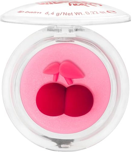 essence SO CHERRY happy lip balm, Nr. 01, Pink, pflegend, transluzent, vegan, ohne Parabene, ohne Mikroplastikpartikel, Nanopartikel frei, 1er Pack (6.4g)