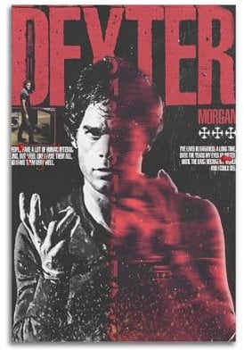 URIWYR Dexter Morgan Poster, Wandkunst, ästhetisches Cover-Zimmer-Poster, dekoratives Gemälde für Wohnzimmer, Schlafzimmer, 30 x 45 cm, ungerahmter Stil