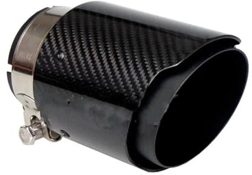 Auspuffblenden Auspuffblende Aus Glänzendem Twill-Carbonfaser Schwarz Beschichtetes Edelstahl-Schalldämpfer-Endrohr Autozubehör Auto Auspuffblende(In 70mm Out 114mm)