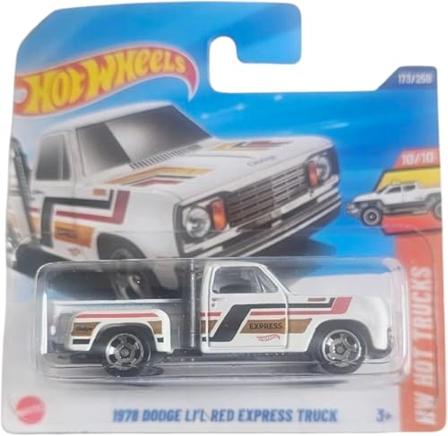 Hot Wheels 1978 Dodge Lil Red Express Truck, Die-Cast Model Vehicle, White