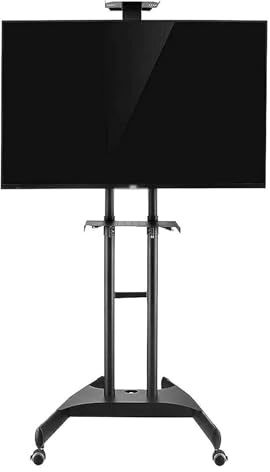 Adjustable Mobile TV Cart with Rolling Stand & Mount 2 Shelves Universal TV Bracket for 32-70 inch TVs Heavy-Duty Caster TV Stand for Home & Office Use