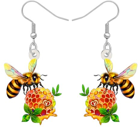 DALANE Acrylic Cute Bumble Bee Dangle Earrings Funny Honey Jar Honeybee Earrings Dangling Insect Bug Spring Summer Jewellery Accessories Bee Gifts for Women Charms