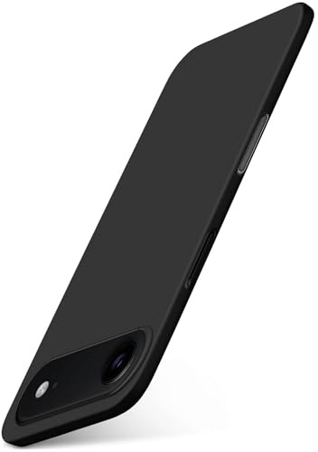 moex für iPhone Air Hülle Ultra Dünn, Schutzhülle mit erhöhtem Kameraschutz, Slim Cover Hardcase Backcover, Dünnste Handyhülle Minimalistisch Alpha Case, Matt Schwarz