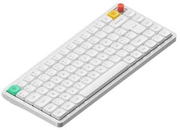 nuphy Clavier mécanique Air75 V3, Clavier 75% à Profil Bas avec molette, Clavier Gaming Hot Swap Compatible Bluetooth/2,4 GHz/USB-C, Disposition FR -AZERTY (White/Blush Nano)