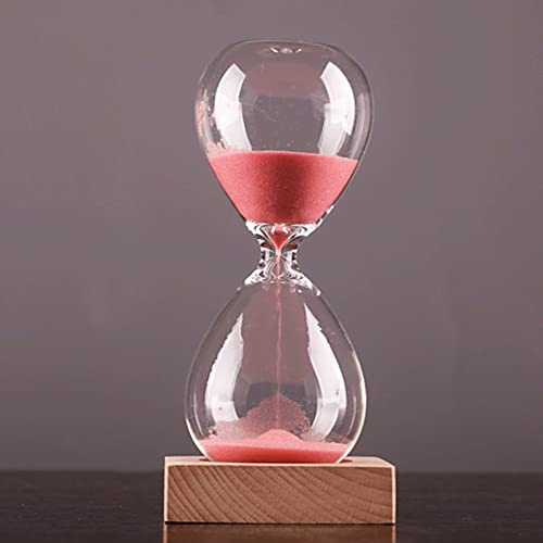 Sablier, Sablier en bois 10/30/60 minutes, sablier coloré et tendance, verre transparent lisse, mesure(Roze,10 minutes(14 * 5.5cm))