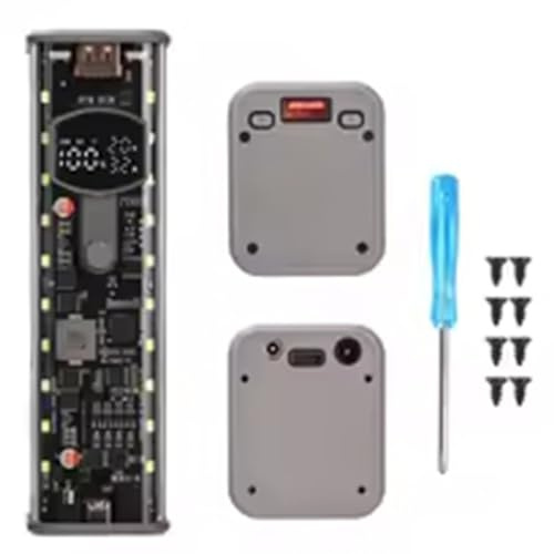 Xnuiasqe PD65W Super Fast Charging Power Bank Case Solder-Free 8-Cell 18650 Battery Box PD65W Charging Power Bank Case 18650 Battery Box Black