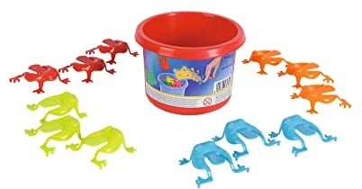 Simba 106044122 - Frosch Hüpf Spiel, 2-fach sortiert, es wird nur ein Artikel geliefert, Top 12cm Durchmesser, 12 Frösche, ab 3 Jahren
