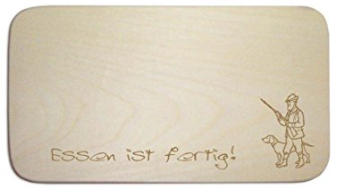 Frühstücksbrettchen « JÄGER » mit persönlicher Wunschgravur - Brett Frühstücksbrett Frühstück Schneidebrett - Jagd Waidmann Jagen Jagdhund Dackel