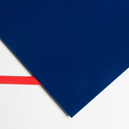 Plancha de metacrilato opaco azul marino 100 x 100 cm, 3 mm grosor, placa rígida de acrílico PMMA para manualidades, rotulación, decoración y construcción.