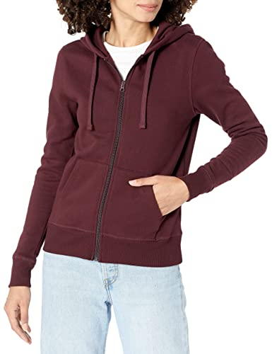 Amazon Essentials Sweat à Capuche zippé en Polaire (Grandes Tailles Disponibles) Femme, Bordeaux, S