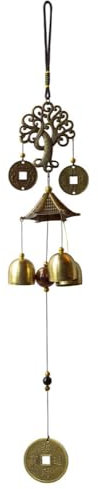 Klangspiel Lebensbaum mit Pagode und Glücksmünze