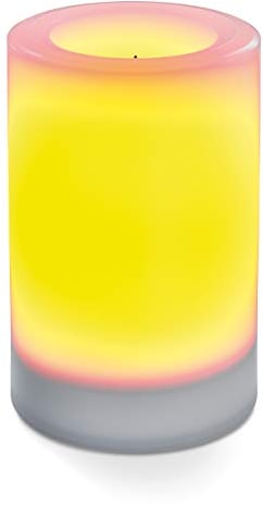 Esotec Solar Dekoleuchte LED Kerze Mila, Flackerlicht, Flammeneffekt, Tischleuchte, Stehleuchte, Akku, Solarleuchte, Campinglicht, 10x15cm, Kunststoff, outdoor, außen, gelb 102234