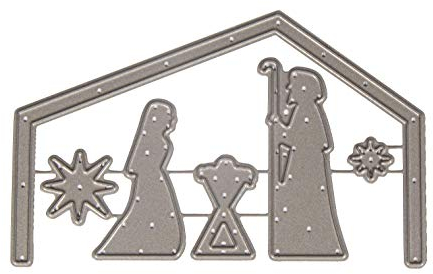 Rayher 50233000 Stanzschablonen Weihnachtskrippe, 8,5 cm x 1,2-5,3 cm, 6-teilig, Natur, Normal