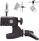 Super Clamp with 1/4 and 3/8 Thread Stud for Photo Studio Cameras, Lights, Umbrellas, Hooks, Shelves, Plate Glass, Cross Bars, LED Lighting Photography Video Audio Accessories, With Silver Stud