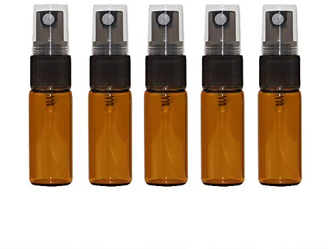 10 Pièces Verre Ambré Flacon Vaporisateur Vide Bouteille Spray Bouteille de Pulvérisation pour Parfums Cosmétiques 5ml
