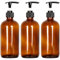 Youngever Lot de 3 Distributeurs de Savon en Verre de 500ML avec Pompe, Flacon Pompe en Verre (Amber)