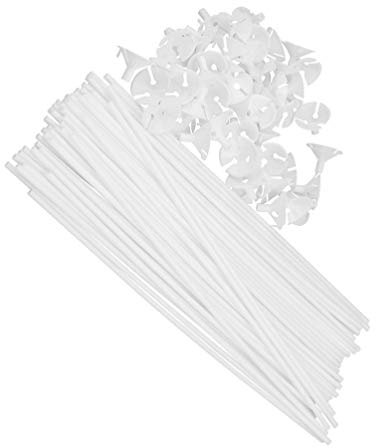 STOBOK 50 pezzi, 29.5 x 3 x 3 cm, Porta palloncini bianco riutilizzabile