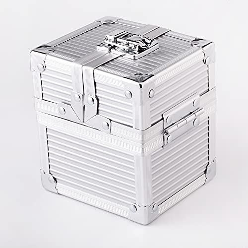 KakapopoTCG Silberfarbene Metall-Deck-Box für Deck-Schutz, Aufbewahrung, Sammelkarten, TCG-Hülle, MTG Magic FaB YGO EDH Commander Toploader PTCG Würfelbox