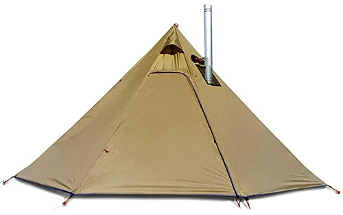 JTYX Tente Pyramid Tipi Tentes Chaudes avec Trou de Poêle Windows Camping en Plein Air Famille Tipi Tente pour 2-4 Personne