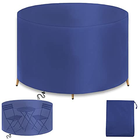 WXQOZLY Housse Salon de Jardin,150x75cm Housse de Protection pour Mobilier de Jardin,420D Oxford Housse Table de Jardin,pour Ronde Table Chaise Meubles-Bleu