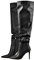 Only maker Women's Long Slouchy Boots with Zipper High Boots Stilettos High Heels Sexy Pole dance Knight boots Black EU 40